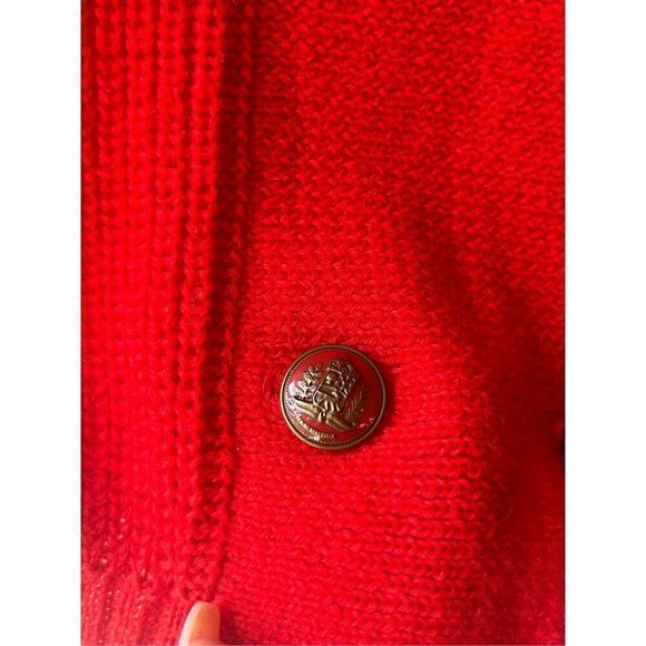 Vintage Pendleton 100% wool double breasted blazer cardigan M Red Academia - Picture 4 of 8